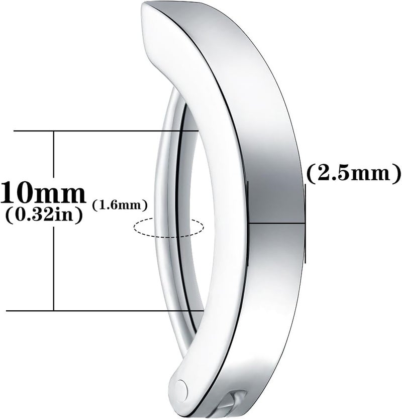 VOJO 14G G23 Titanium Clicker Belly Button Ring,10/12mm Reverse Curved Hoop Navel Barbell Piercing Jewelry - Image 5